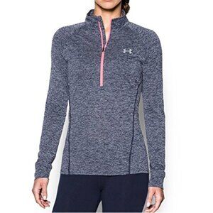 Under Armour Women's Tech Half Zip Twist Shirt Navy Blue Gray Size Small